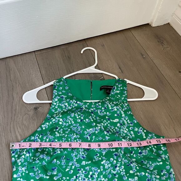 Banana Republic Green floral Asymmetric Hem Dress Size 4 sleeveless - Picture 4 of 9